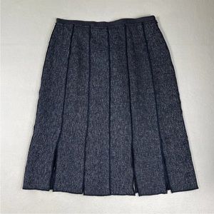 Worth New York Skirt Women's 6 Midi Blue A-line Slit Hem Lined Career Office